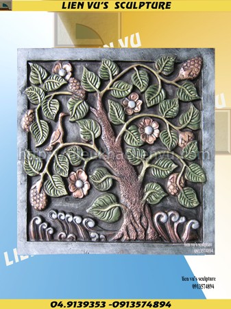 Phù điêu hoa táo