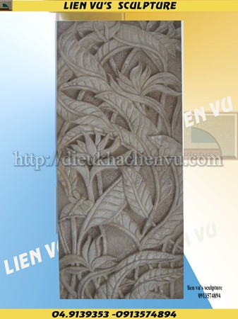 Phù điêu hoa  lá chuối nhỏ