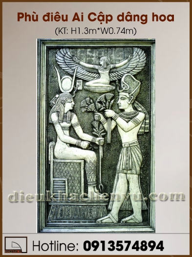 Phù điêu Ai Cập dâng hoa