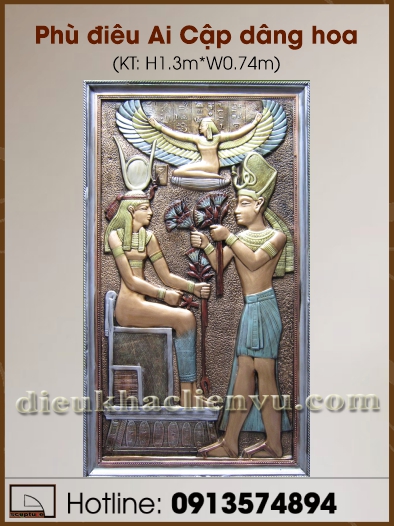 Phù điêu Ai Cập dâng hoa