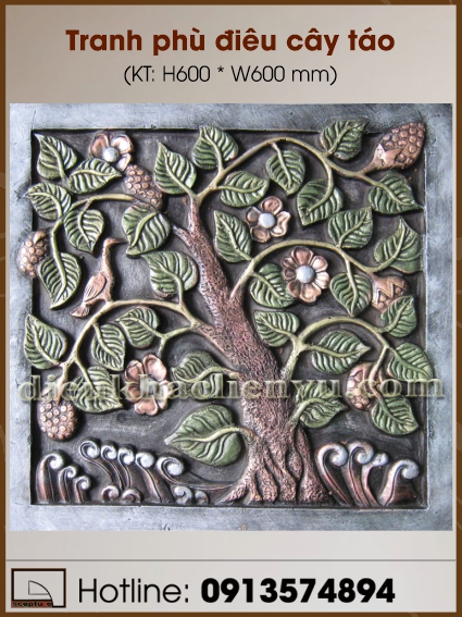 Tranh phù điêu cây táo