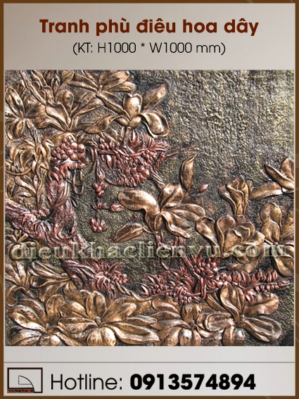 Tranh phù điêu hoa dây