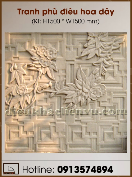 Tranh phù điêu hoa dây