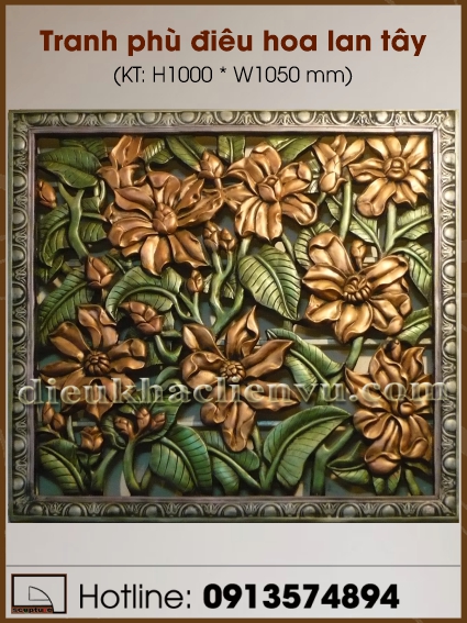 Tranh phù điêu hoa lan tây