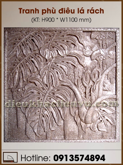 Tranh phù điêu lá rách