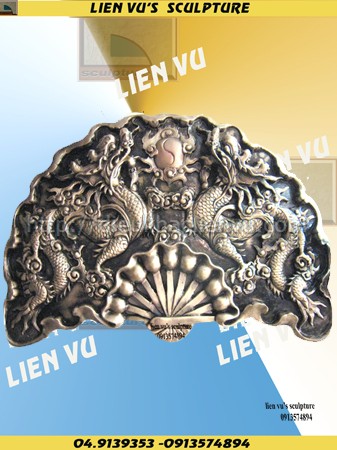 Phù điêu song long chầu nguyệt to