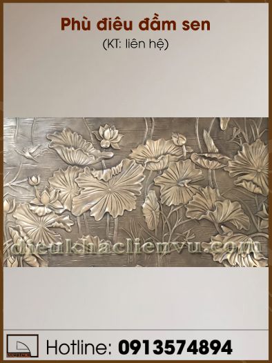 Phù điêu đầm sen