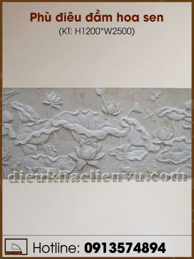 Phù điêu đầm hoa sen