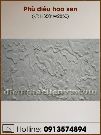 Phù điêu hoa sen