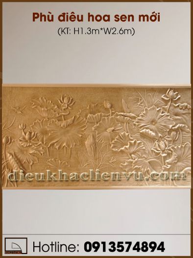 Phù điêu hoa sen mới