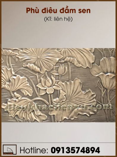 Phù điêu đầm sen