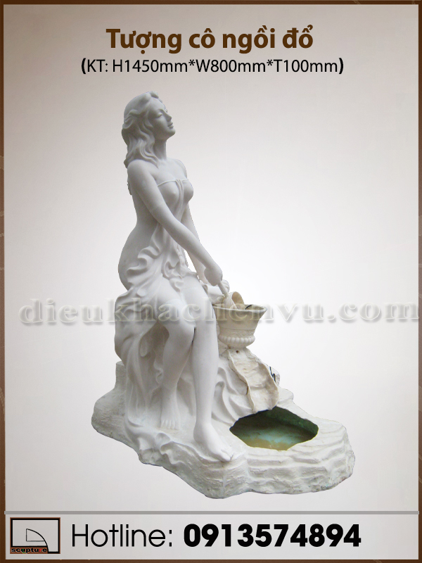 Tượng cô ngồi đổ nước 1